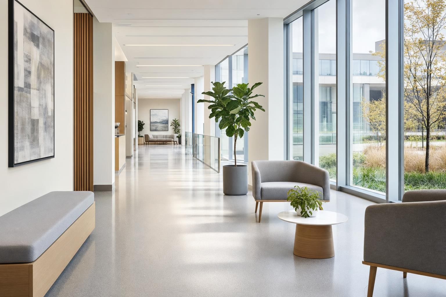 A quiet corridor and field safety equipment